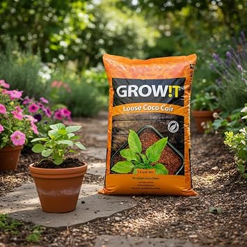 GROW!T JSCMIX15 GROWT Premium Coco Coir, Loose Cubic Foot Bag Growing Media, 1.5 cu.', Brown