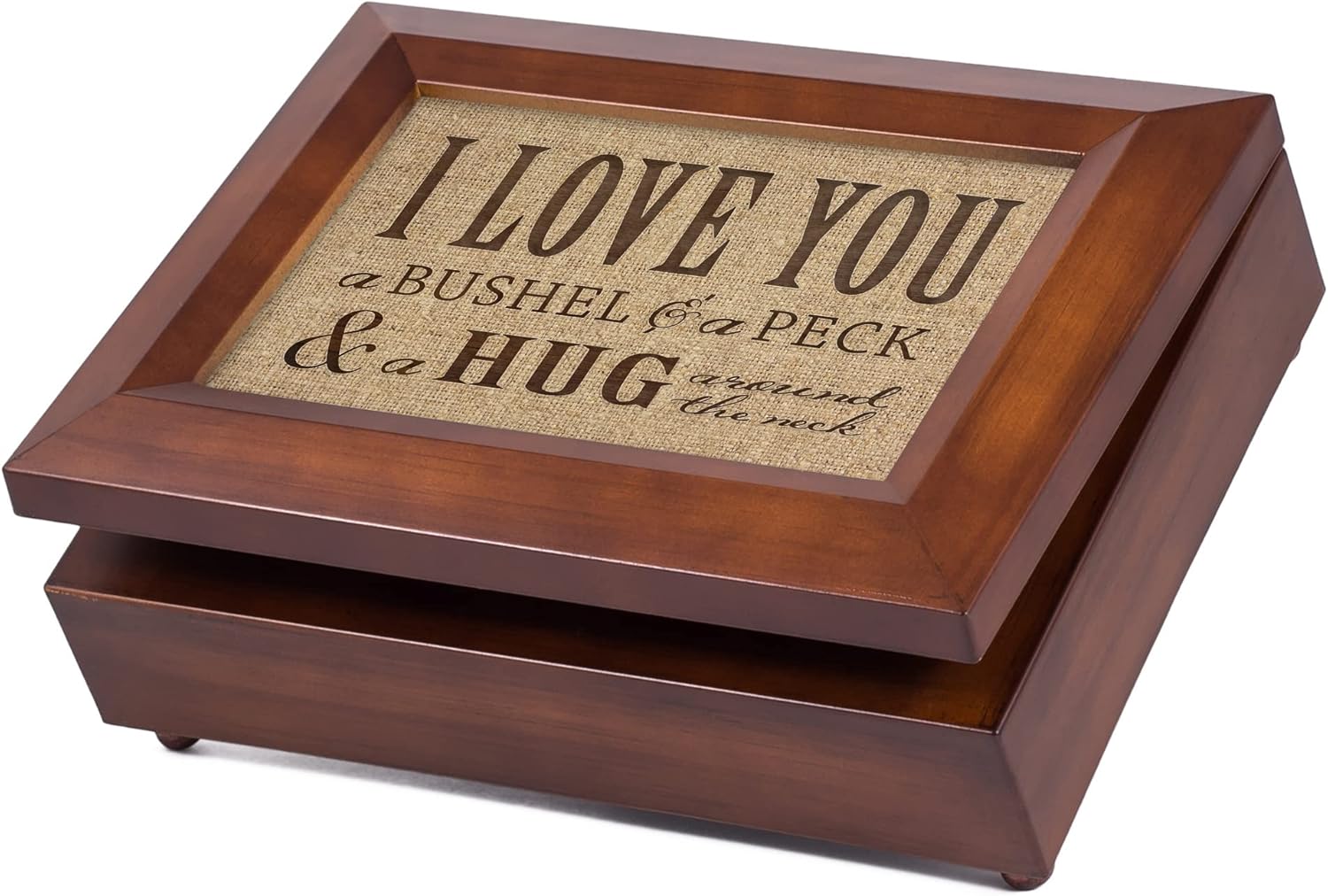 Cottage Garden I Love You A Bushel & A Peck Wood Finish Jewelry Music Box - Plays Tune You are My Sunshine