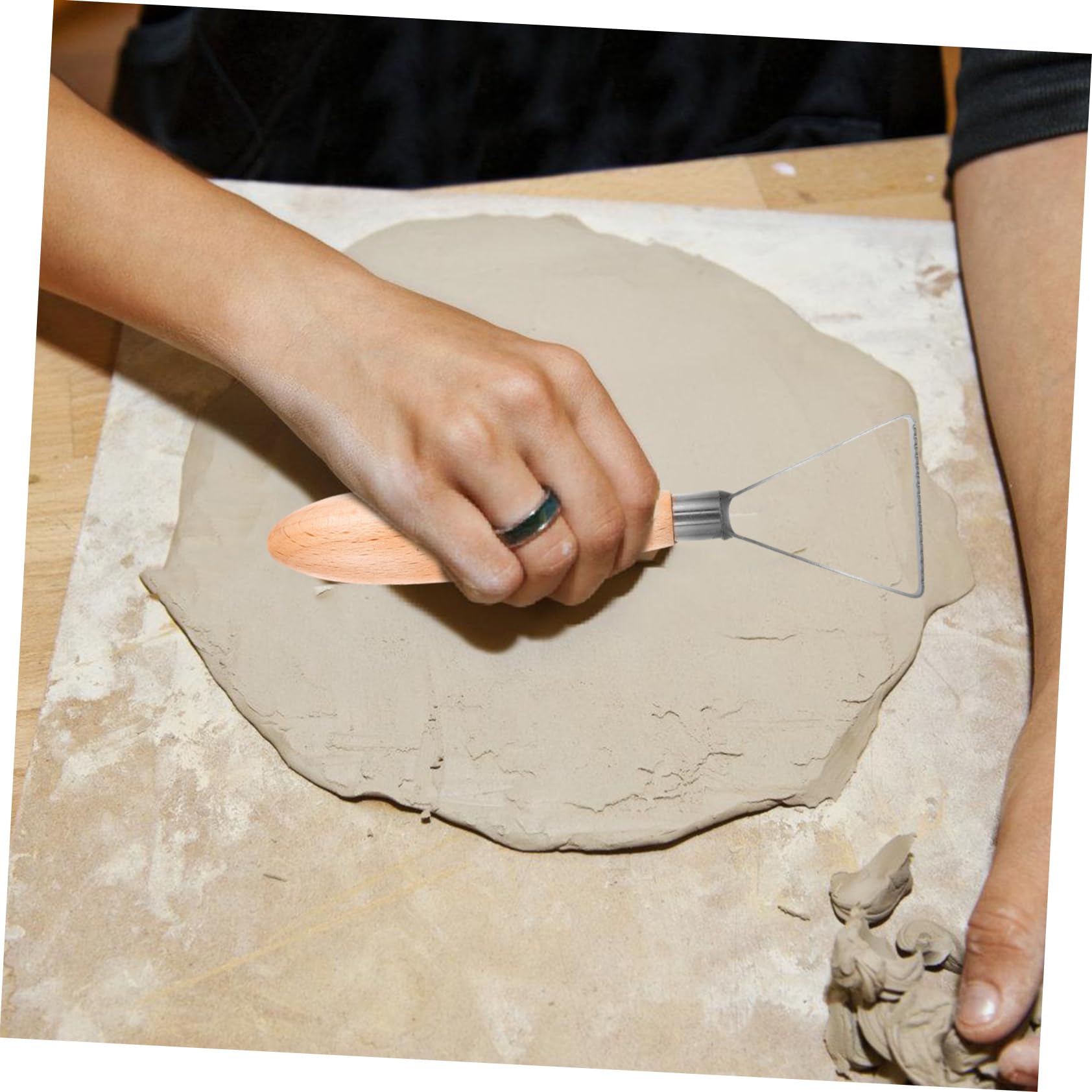 DOITOOL 5 Set Argilla Inossidabile E Utensili per Scultura Ceramica per Taglio Raschiatura E Modellazione Pasta Polimerica 3 Pezzi * 5