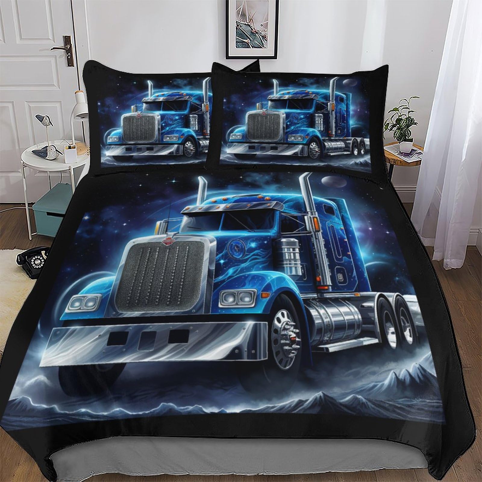 Housse de couette camion 3D parure lit microfibre facile à laver