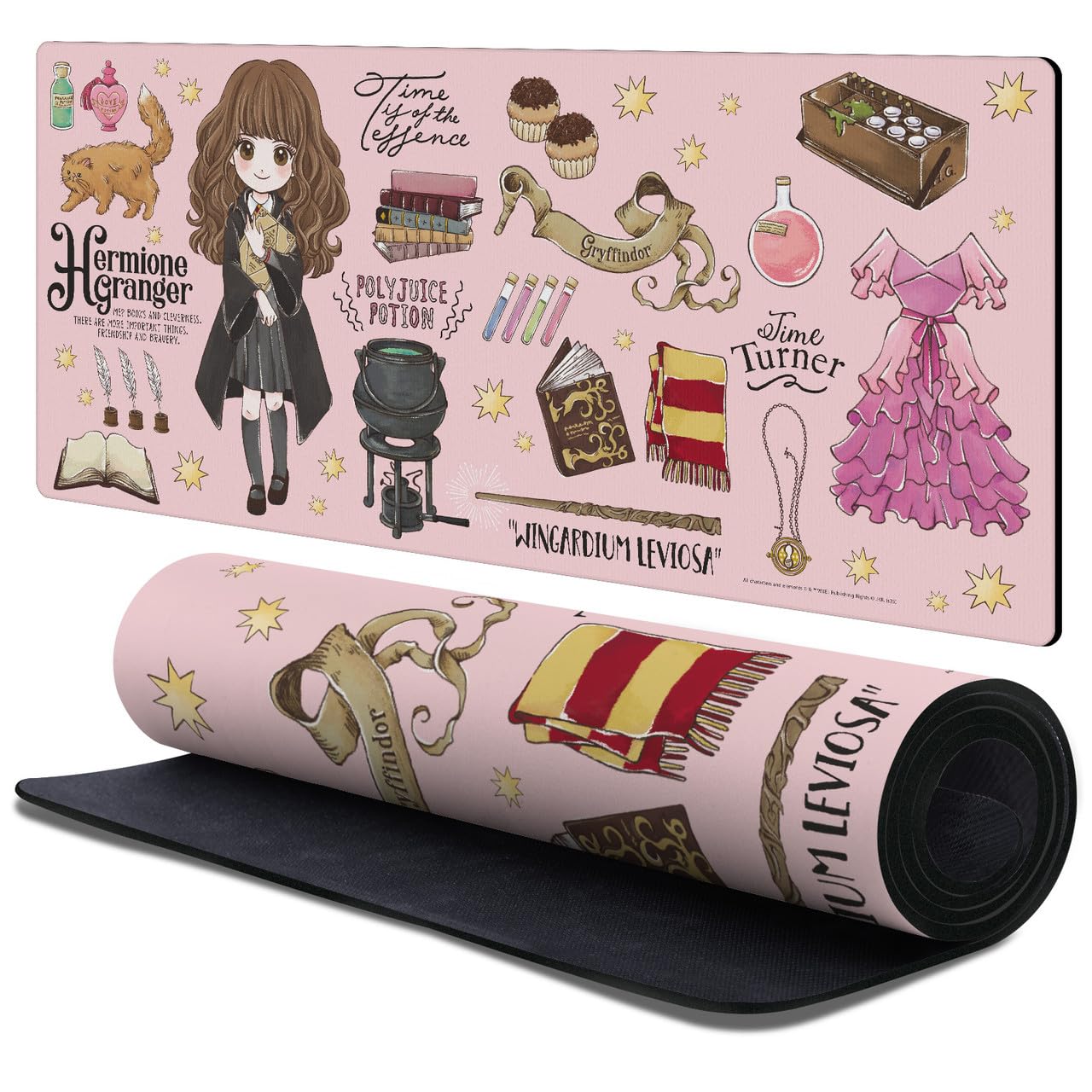 Head Case Designs Officially Licensed Harry Potter Hermione Pattern Graphics 37.4 x 15.75 x 0.16 inches (900 x 400 mm) - XL Gaming Office Desk PC Keyboard Mouse Mat Pad