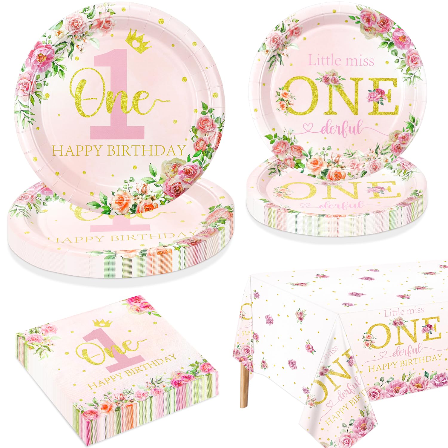 Floral 1st Birthday Party Decorations for 20 Guests, Include Little — free download
