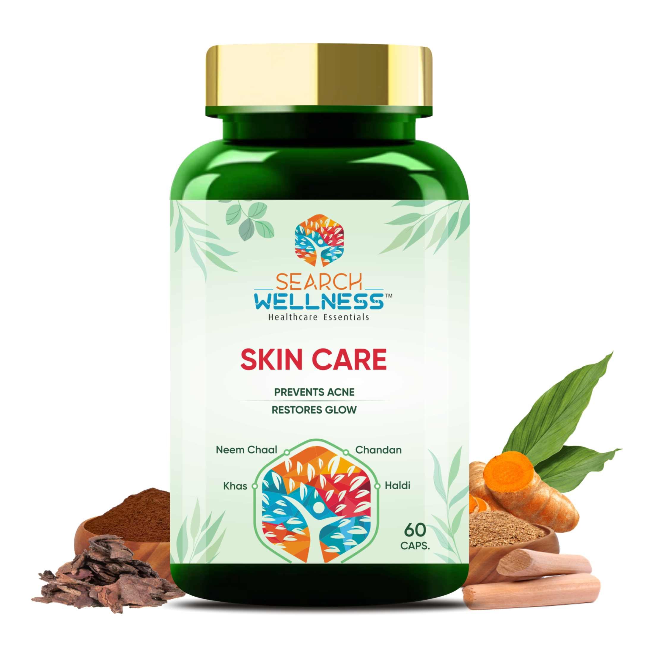 SEARCH WELLNESS Skin Care- 60 Capsules (Pack of 3) | Ayurvedic Medicine for Acne & Pimple | Herbal Caps For Blood Purification | Healing Skin Cracks, Make Face Clear, Bright & Glowing (B0BYDNY75M) Amazon Price History, Amazon Price Tracker