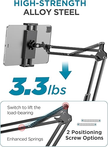 Miniatura 2 de InnoGear Soporte para tablet para cama, soporte para tableta superior, soporte para teléfono, soporte para tableta para escritorio, 2 abrazaderas