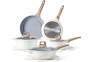 CAROTE 12Pcs Ceramic Pots and Pans Set: Cooking Companion for Inspiring Chefs