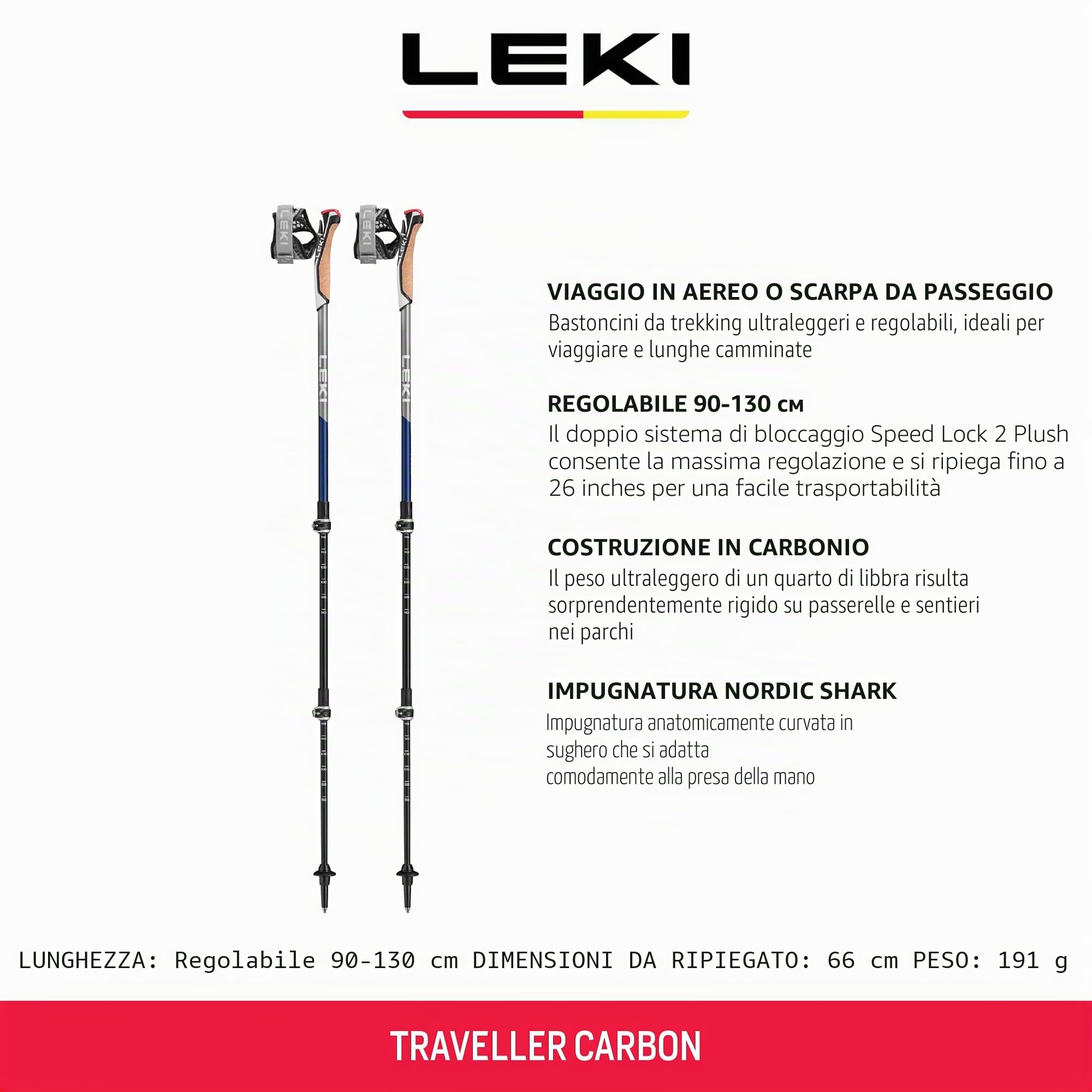 Leki Bastoncini Traveller Carbon