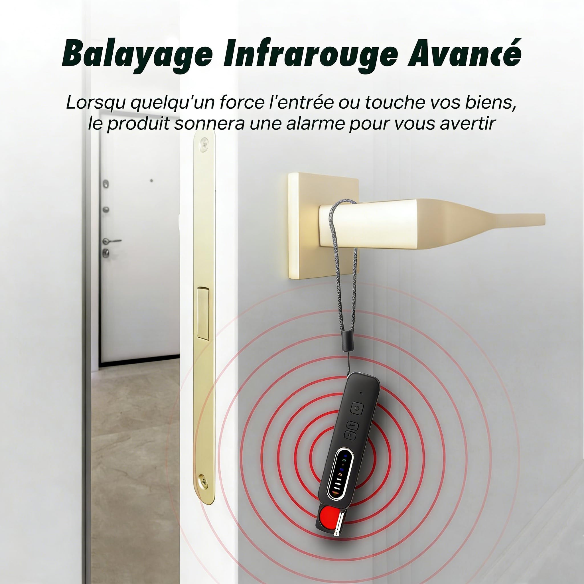 Détecteur de Caméra Cachée 6 en 1 Detecteur Micro Espion Anti-Espion Bug Détecteur GPS Tracker pour Bureau, Hôtel, Maison, Alarme de Sécurité