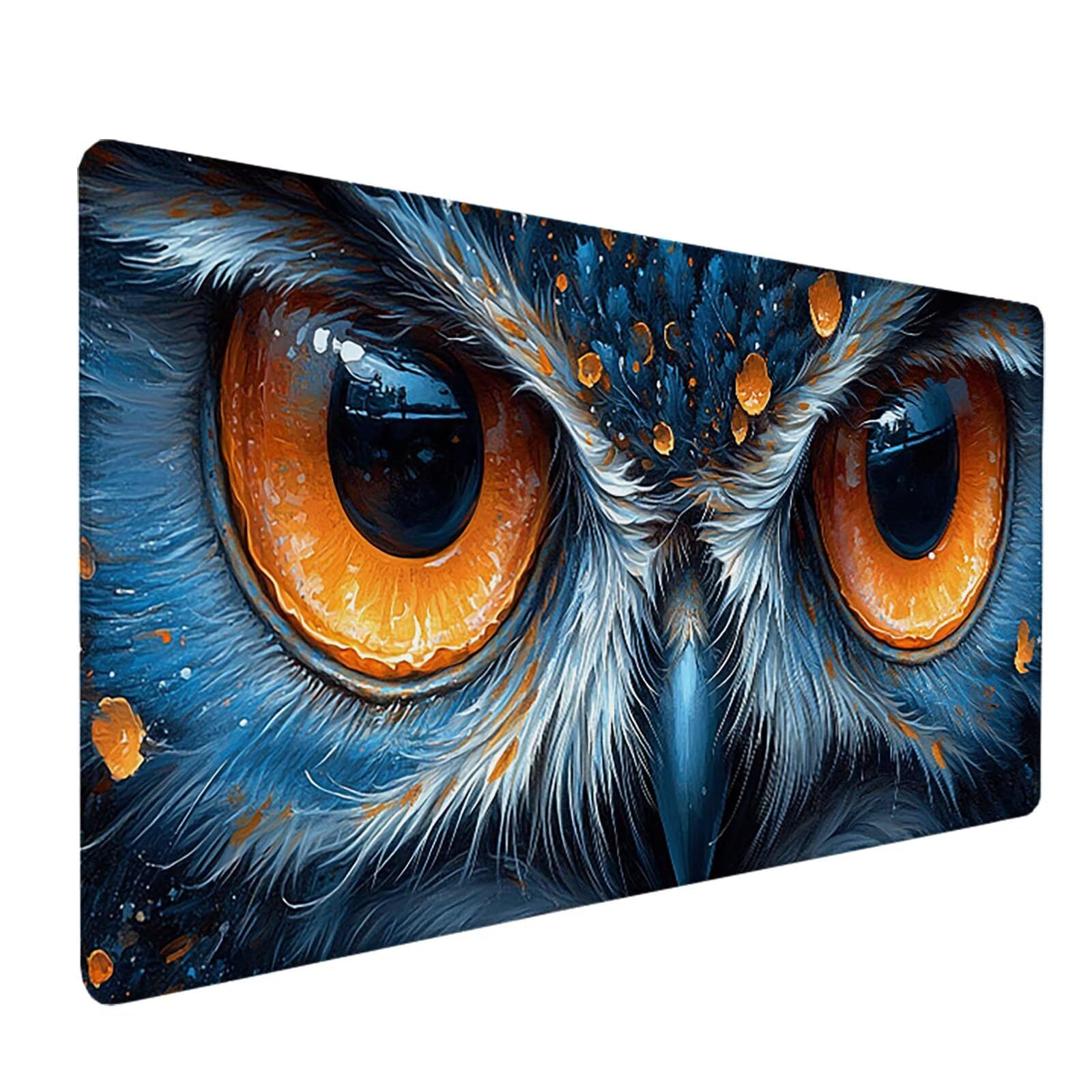 Tappetino Mouse XXL Gufo, Astratto Gaming Tappetino Scrivania 1200x600x3mm, Mousepad Grande con Base in Gomma Antiscivolo, Sottomano Scrivania con Bordi Cuciti, Ufficio Accessori Gaming, per PC K-4082