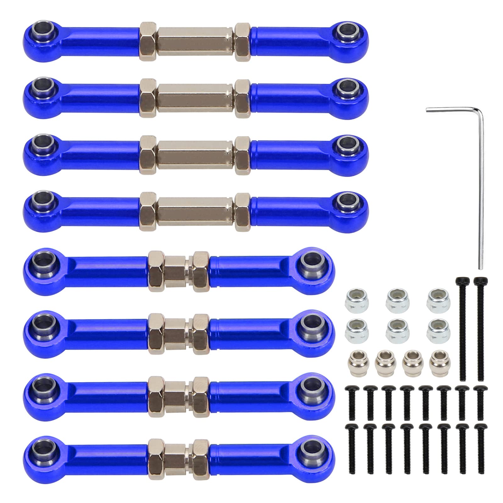 RCAWD for FMS FCX24 Turnbuckles Upgrades Upper & Lower Linkage Parts for 1/24 FMS Crawlers 8pcs Blue