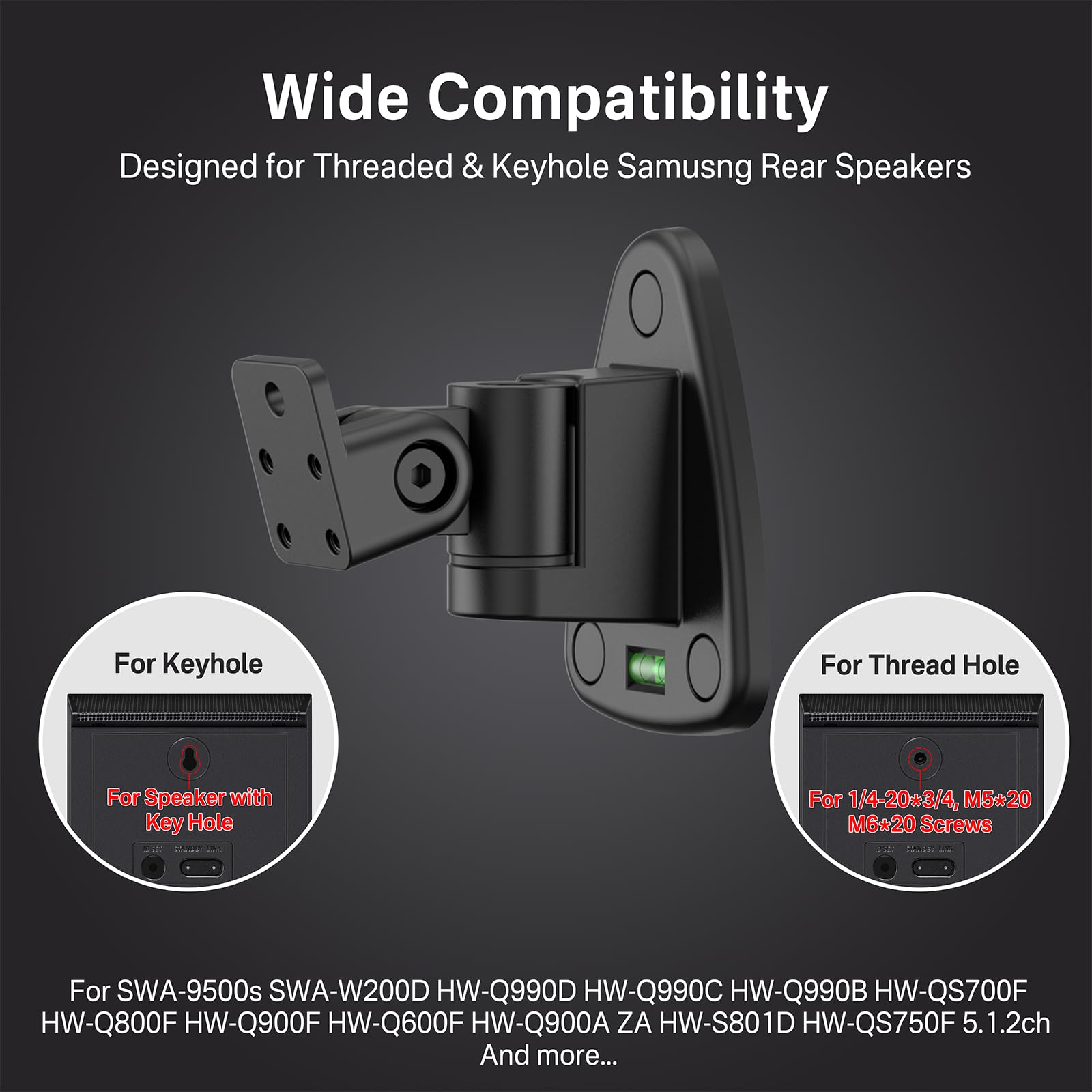 Amazon.com: Adjustable Speaker Wall Mounts Pair for Samsung HW