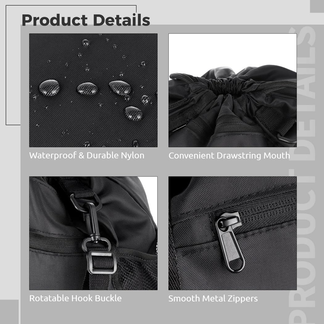 Waterproof Soccer Backpack with Drawstring Closure, Multi-Pocket Sports Bag for Football, Basketball, and Volleyball