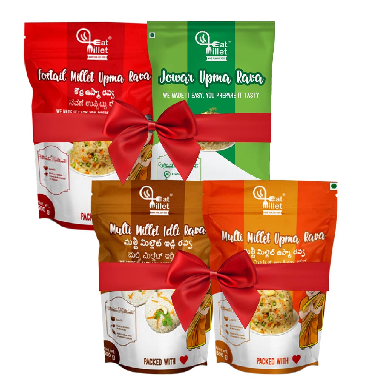 Eat Millet Foxtail Upma Rava, Jowar Upma Rava, Multi Millet Idli Rava, Multi Millet Upma Rava Combo Of 4 (B09CGVCHYQ) Amazon Price History, Amazon Price Tracker