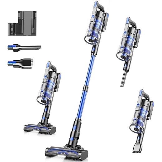 Tikom Cordless Vacuum Cleaner for Home, 450W/40000pa Stick Vacuum, Anti-Tangle, Lightweight Handheld Vacuum for Hard Floor, Pet Hair, V700