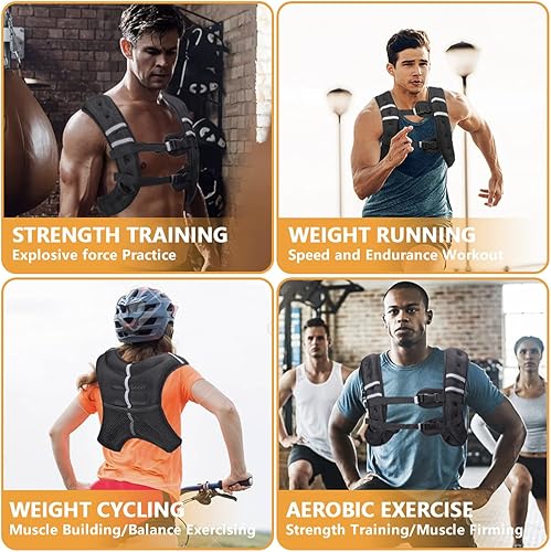 Miniatura 6 de BITLIFUN Chaleco con peso para entrenamiento de hombres, chaleco de peso de entrenamiento de fuerza para hombres y mujeres, equipo de entrenamiento