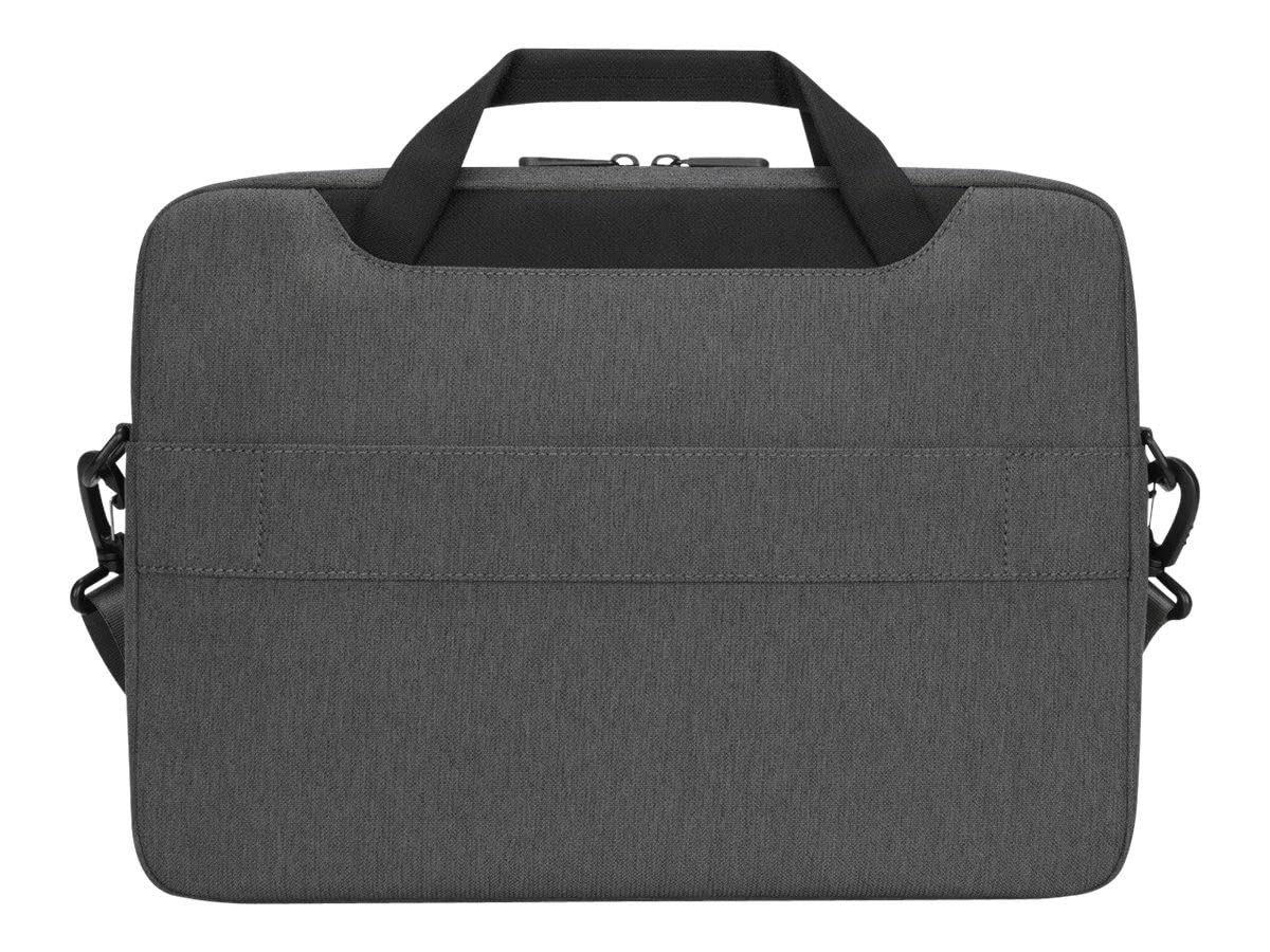 Targus TBS92602GL Funda Delgada de 14" Cypress con Ecosmart, Funda con Correa de Hombro y Asas, Funda para Ordenador Hecha con Botellas de plástico Reciclado – Gris