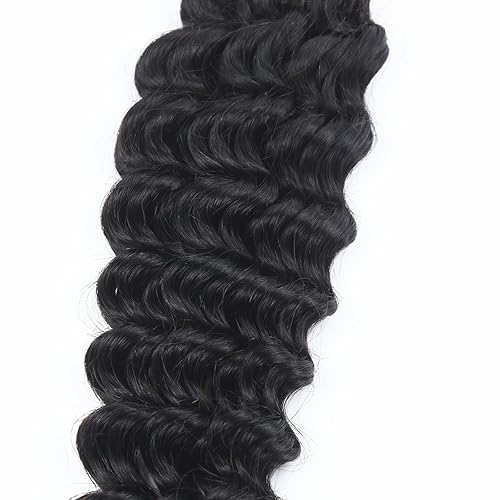 Miniatura 4 de Extensiones de cabello humano virgen brasileño 100% sin procesar para trenzar de 18 pulgadas, 1 paquete, 1.76 onzas, color negro natural