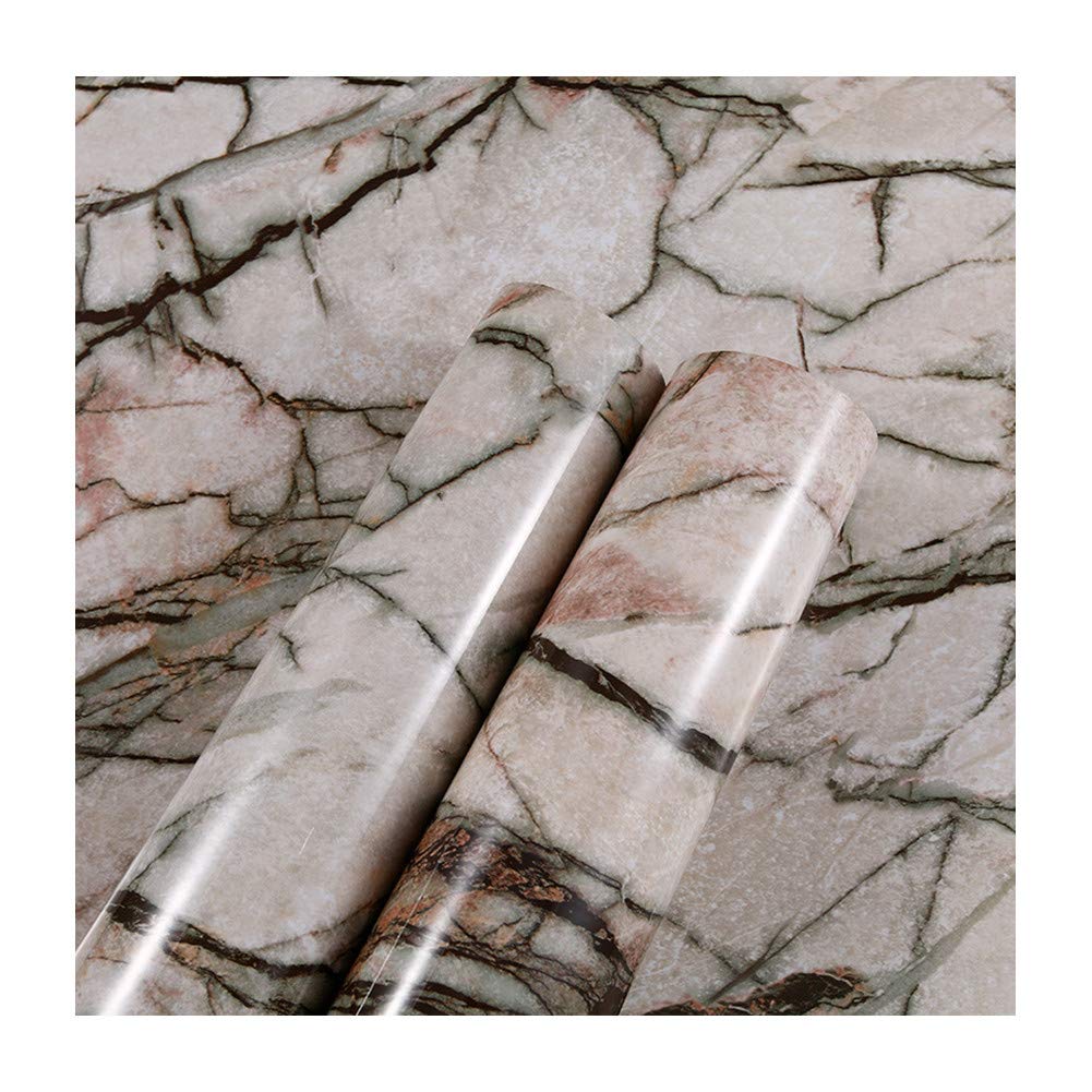 Papier peint en marbre FEIFAN en PVC autocollant et imperméable pour salon