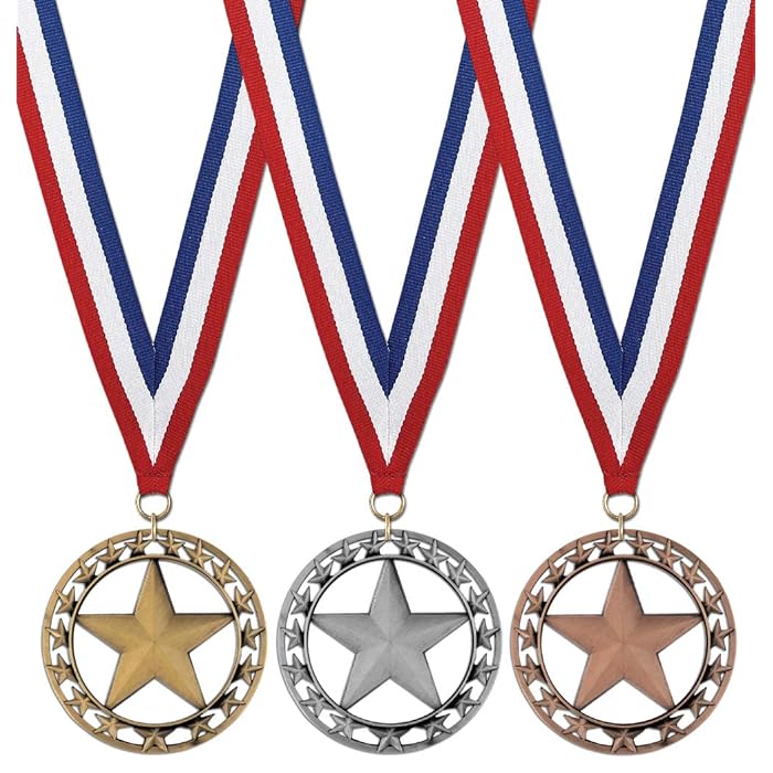 Buy Hodges Badge Company RS Star Gold Silver And Bronze Medals With 