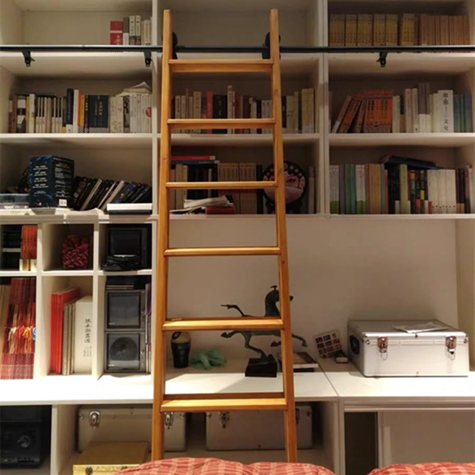 Escalera antideslizante para litera de autocaravana – Escalera de 105 cm para una fácil instalación y acceso seguro duradero en el techo al aire libre, garaje, dormitorio, biblioteca, cubierta, RV –