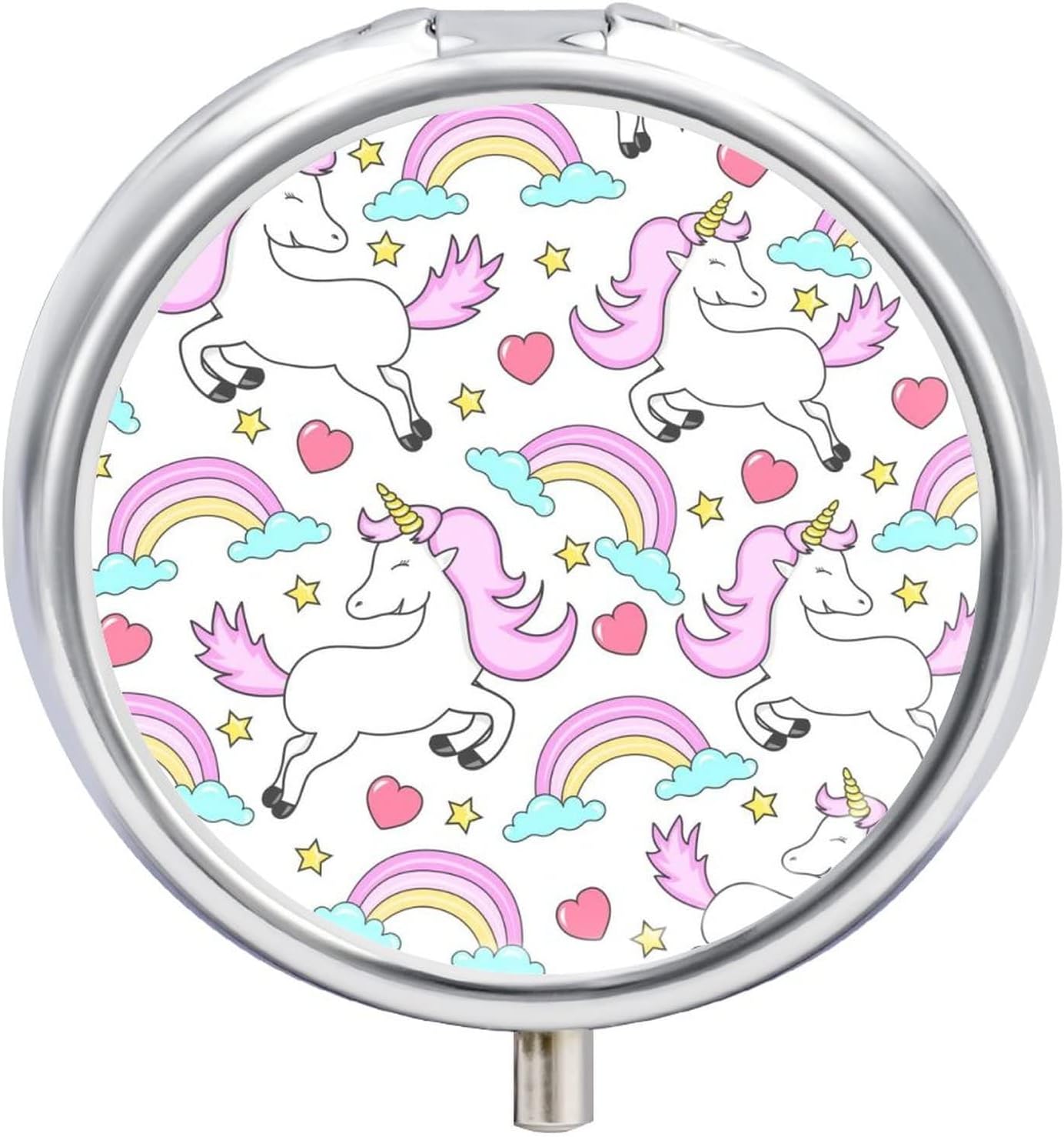 Pocket Pill Case Rainbow Unicorn Travel Pill Holder Storage for