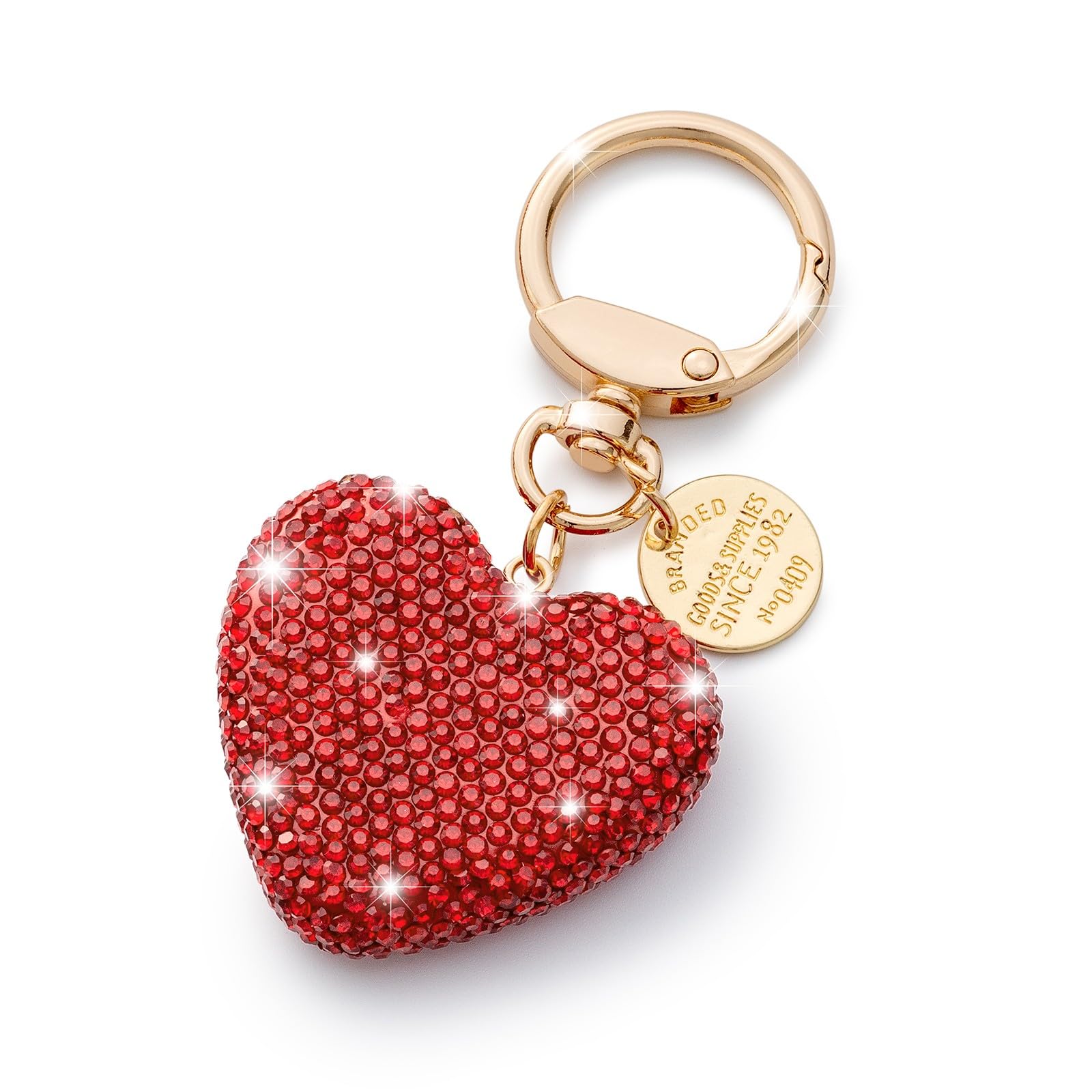 CHUQING Portachiavi a forma di cuore Portachiavi per auto Portachiavi con strass glitter Regalo per coppie, San Valentino, Natale