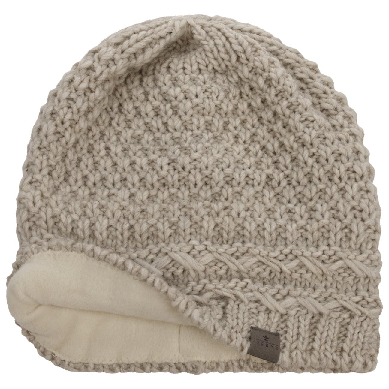 Lierys Pinea Gorro de Punto con Forro de vellón Mujer Hombre con Lana de Alpaca y Lana Virgen Made in Germany Gorro Sobredimensionado Otoño Invierno