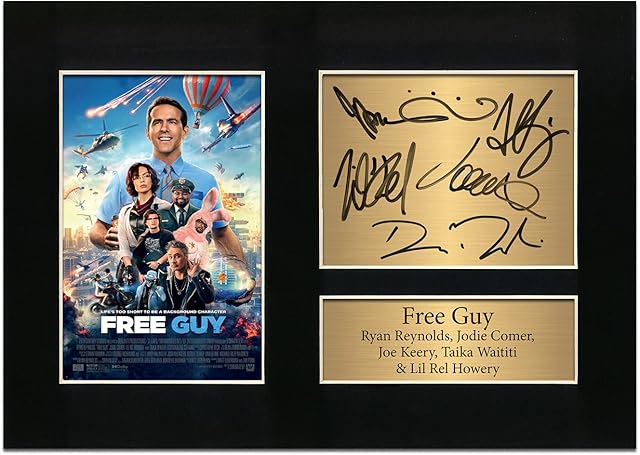 Zulu Image Free Guy Movie Film - Ryan Reynolds - Joe Keery | Autograph A4 Printed Photo Reproduction Print Picture Display No44