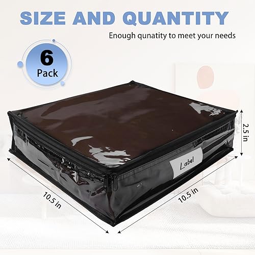 Miniatura 8 de Bolsas de almacenamiento transparentes con cremallera, 6 paquetes de bolsas de almacenamiento de plástico para suéteres, bolsas de almacenamiento