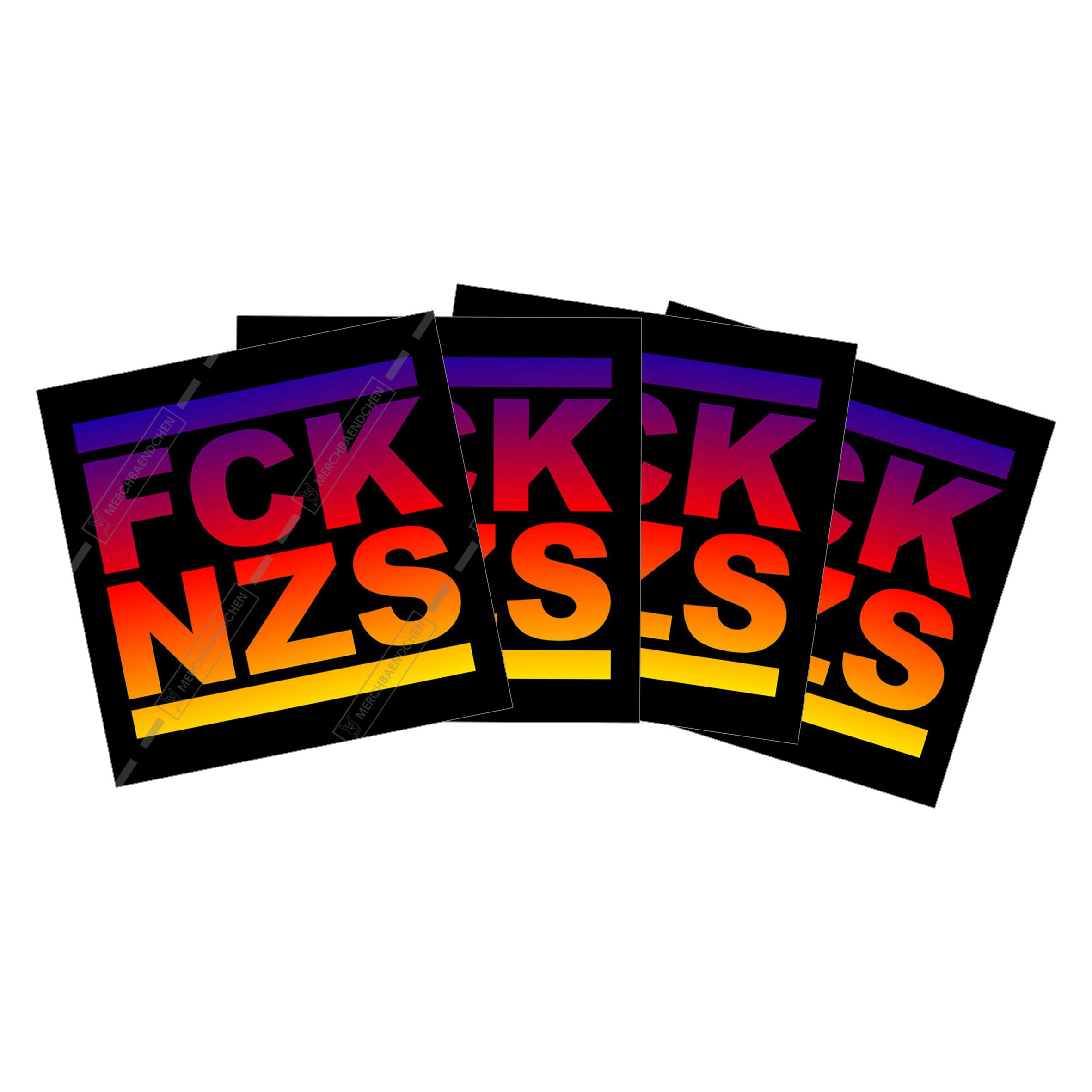 ab 30 bis 500 Stück FCK NZS Sticker Classic 7,4cm x 7,4cm (50x FCK NZS bunt)