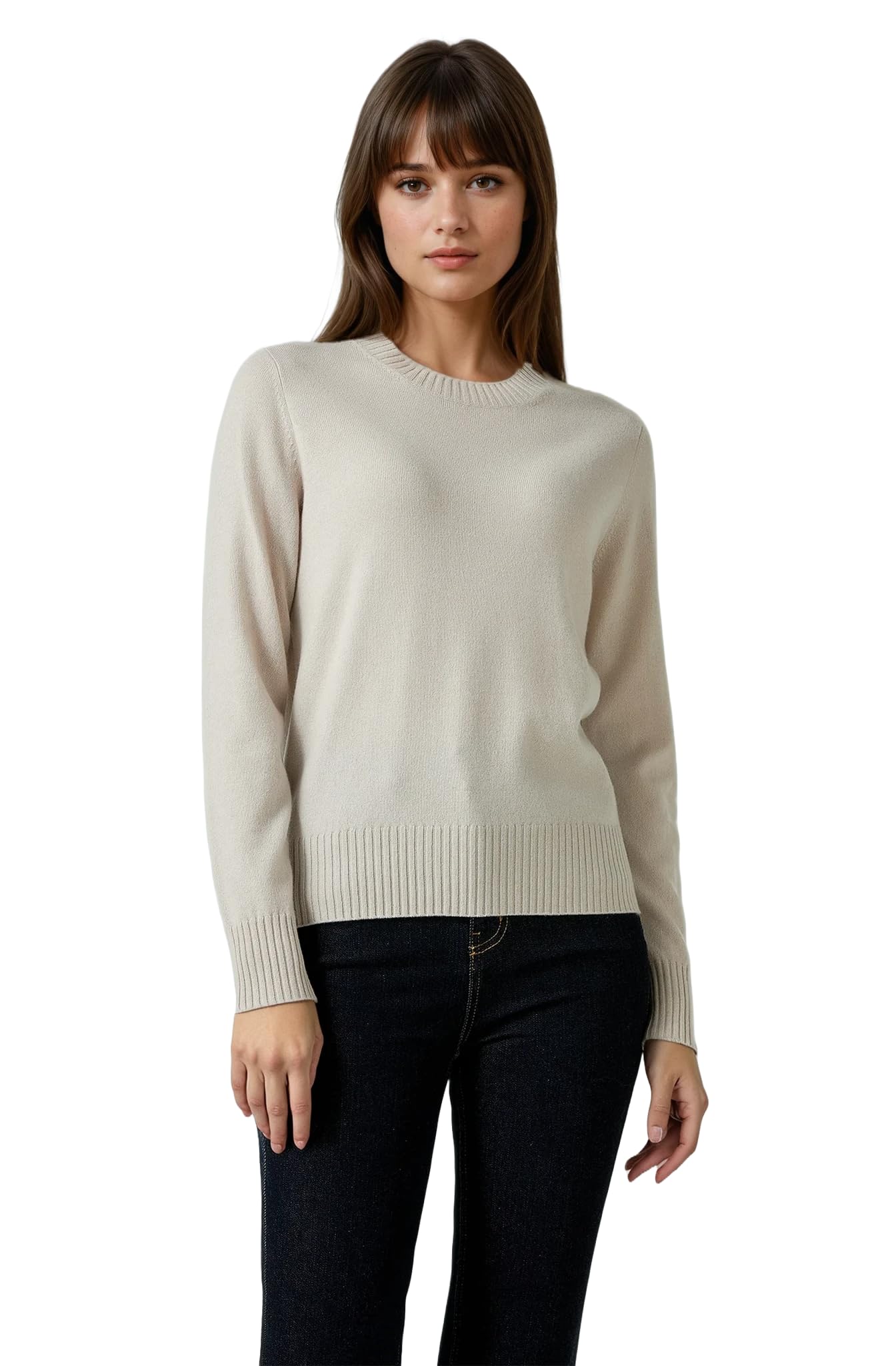Womens 100 Pure Cashmere Sweater Grade A Mongolian Cashmere Soft Crew Neck Pullover for Women Warm Classic Fit