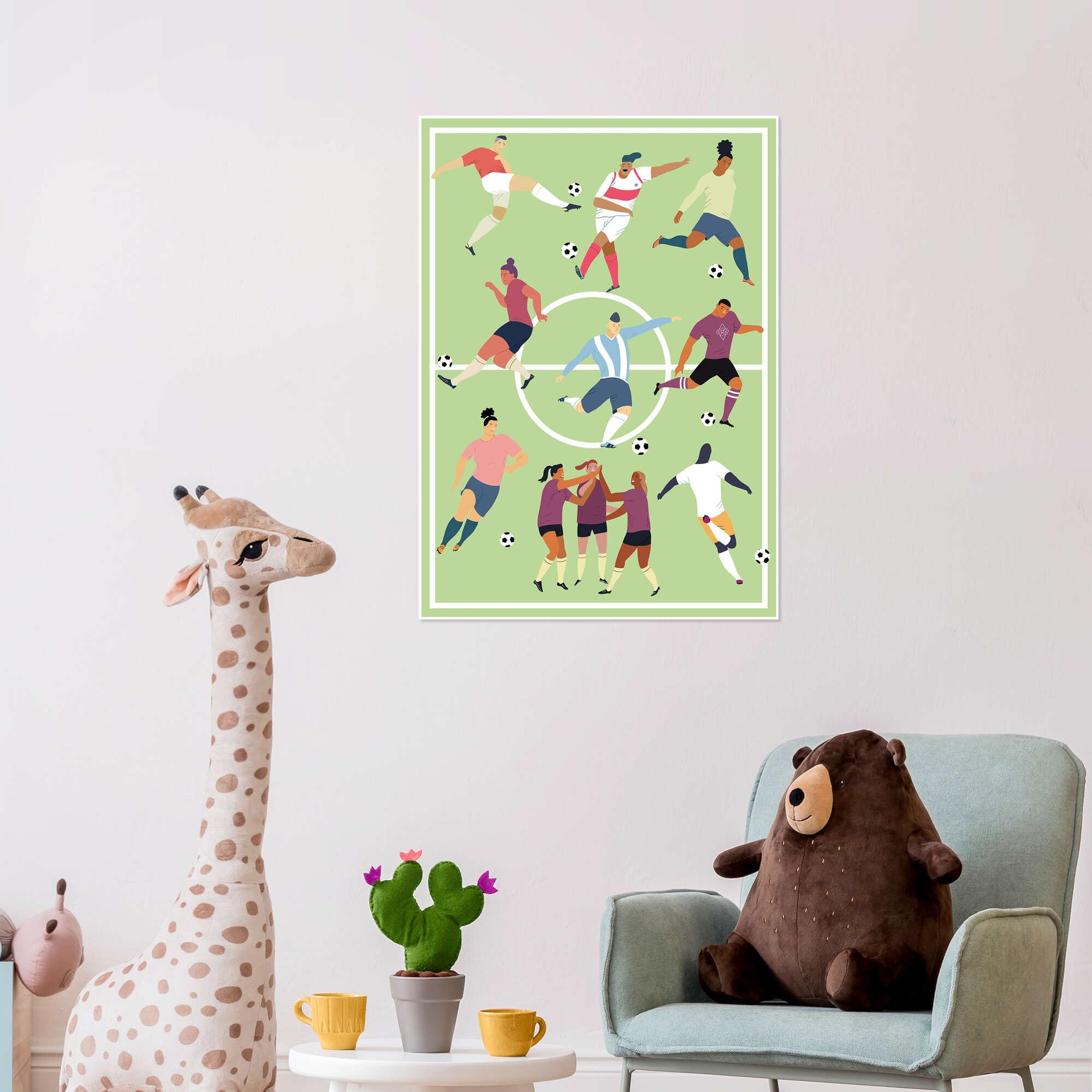 Posterlounge Squadra di calcio 1 Poster | 90 x 120 cm di Kidz Collection Verde Quadri Decorazione per pareti