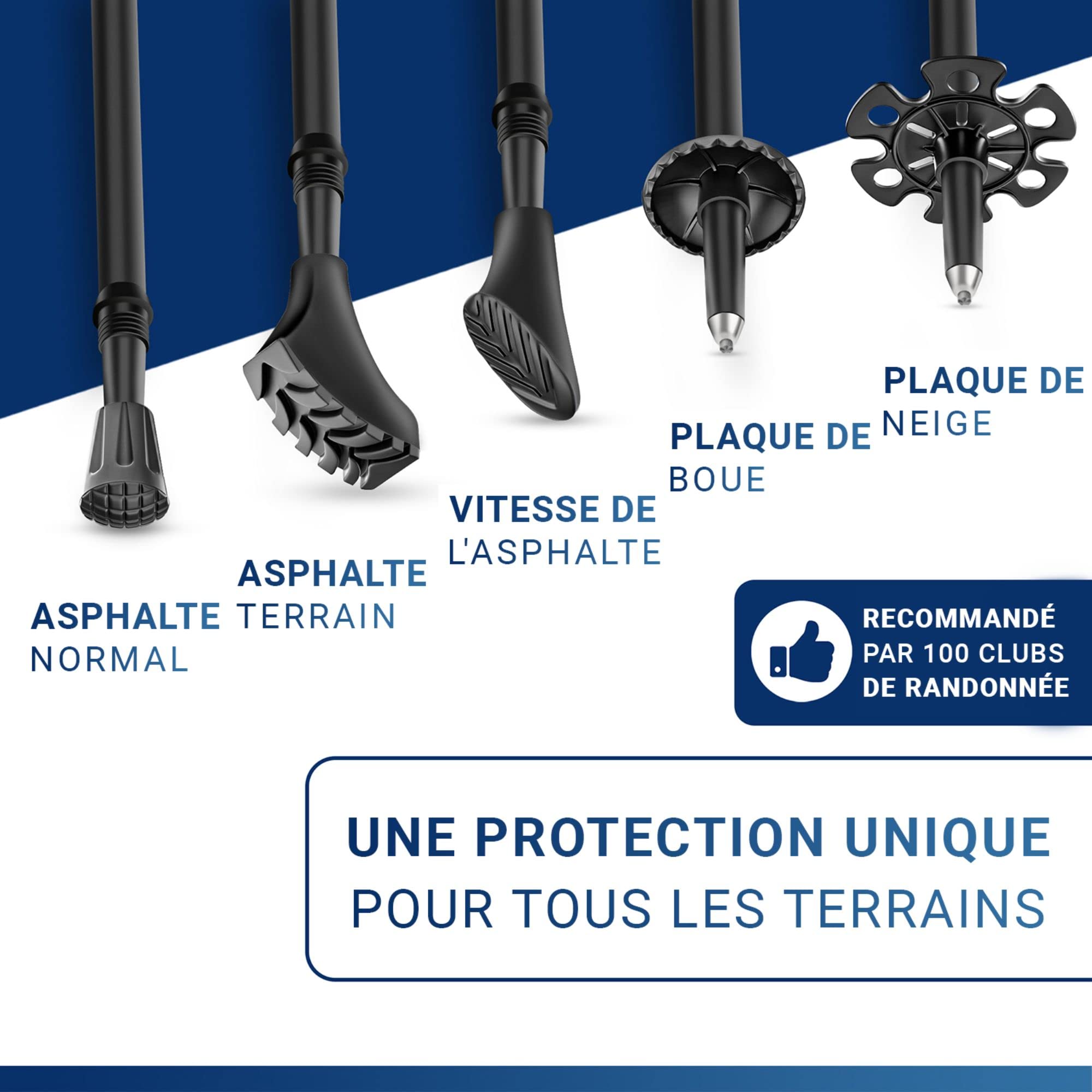 Bâtons de Randonnée | Extra Léger avec Poignée en Liège Véritable | Baton de Marche Télescopiques avec Amortisseurs en Caoutchouc | Ajustables Bâton de Marche pour Femmes et Hommes