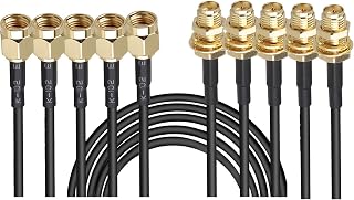 5-Pack 10ft WiFi Antenna Extension Coaxial Cable RP-SMA Male to RP-SMA Female for WiFi LAN WAN Router Bridge Antenna Security IP Camera Signal Booster Repeater Wireless Network Card Adapter