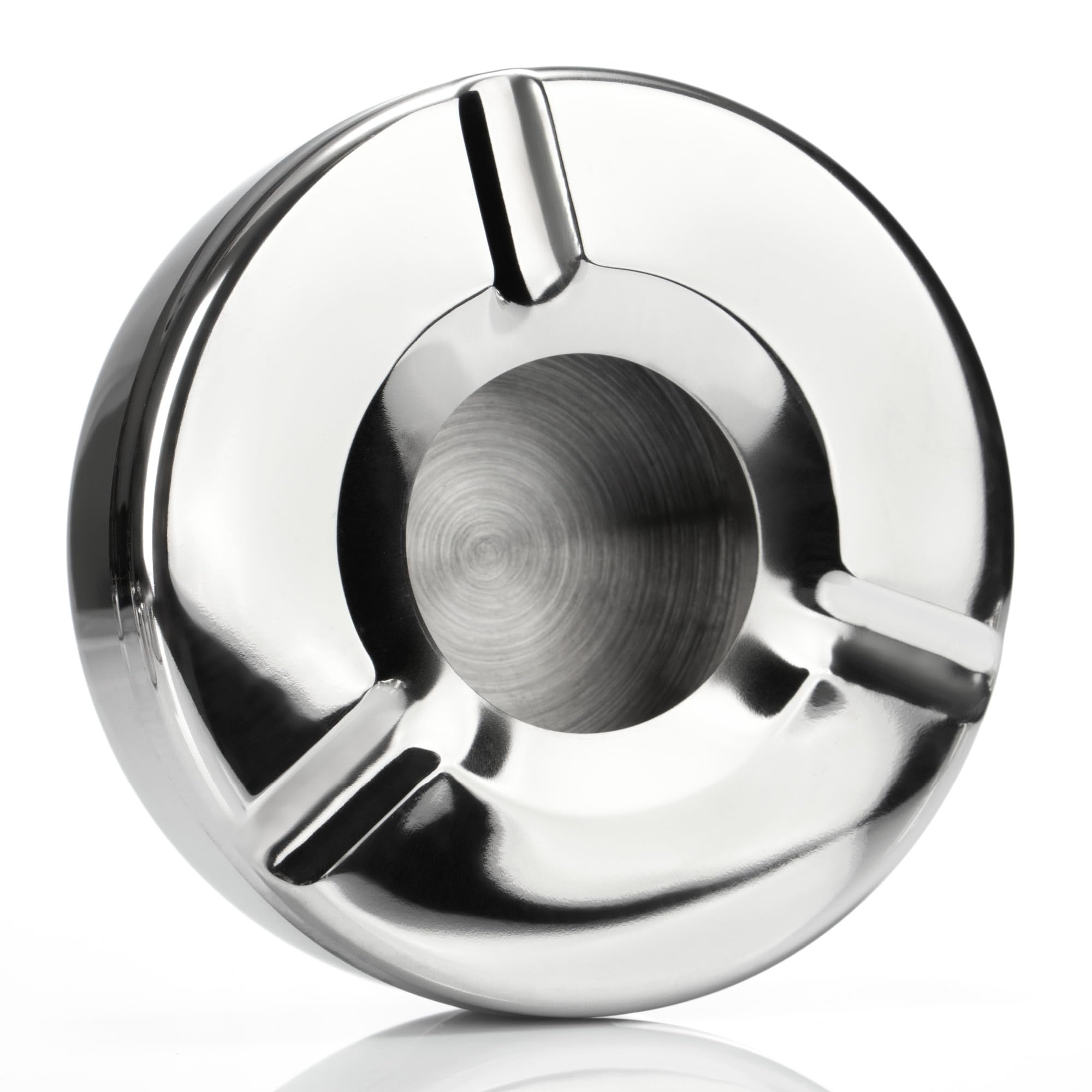 com-four® 6x posacenere in acciaio inox - posacenere a vento con coperchio rimovibile per proteggere dalla cenere volante - Ø 11 cm (006 pezzi - acciaio inossidabile)