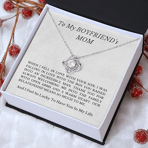 Miniatura 5 de Collar con texto en inglés "To My Boyfriends Mom", regalos para novios y mamá, regalos lindos para novios y madres en el día de la madre, regalo del