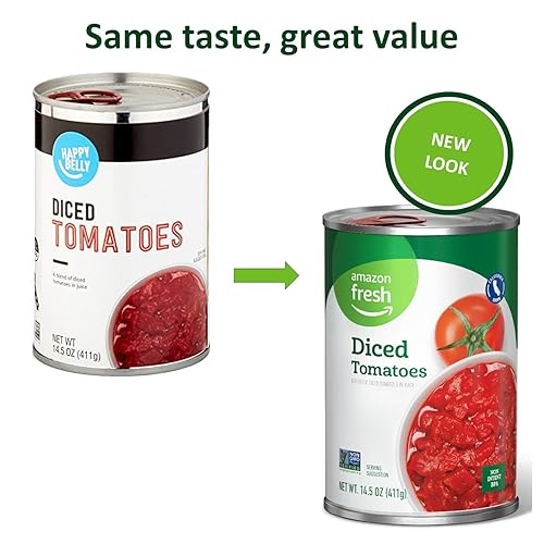 Vista 27 de Marca Yaxa – Tomates en cubitos Happy Belly en jugo de tomate, 28 onzas