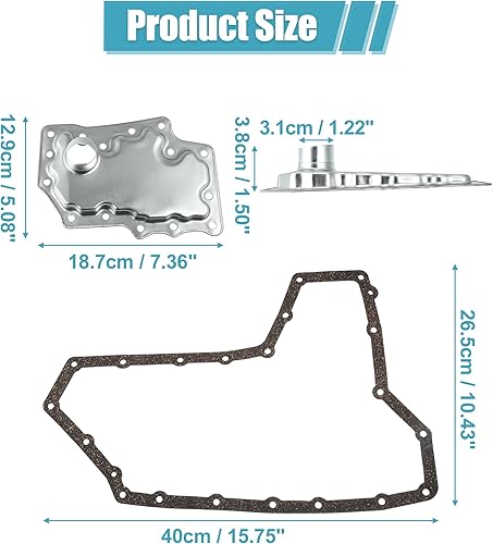 Miniatura 5 de uxcell 1 juego de repuesto de filtro de transmisión automática para NISSAN ALTIMA 2007-2008 No.F09-G28-40331728-1XD03 Metal
