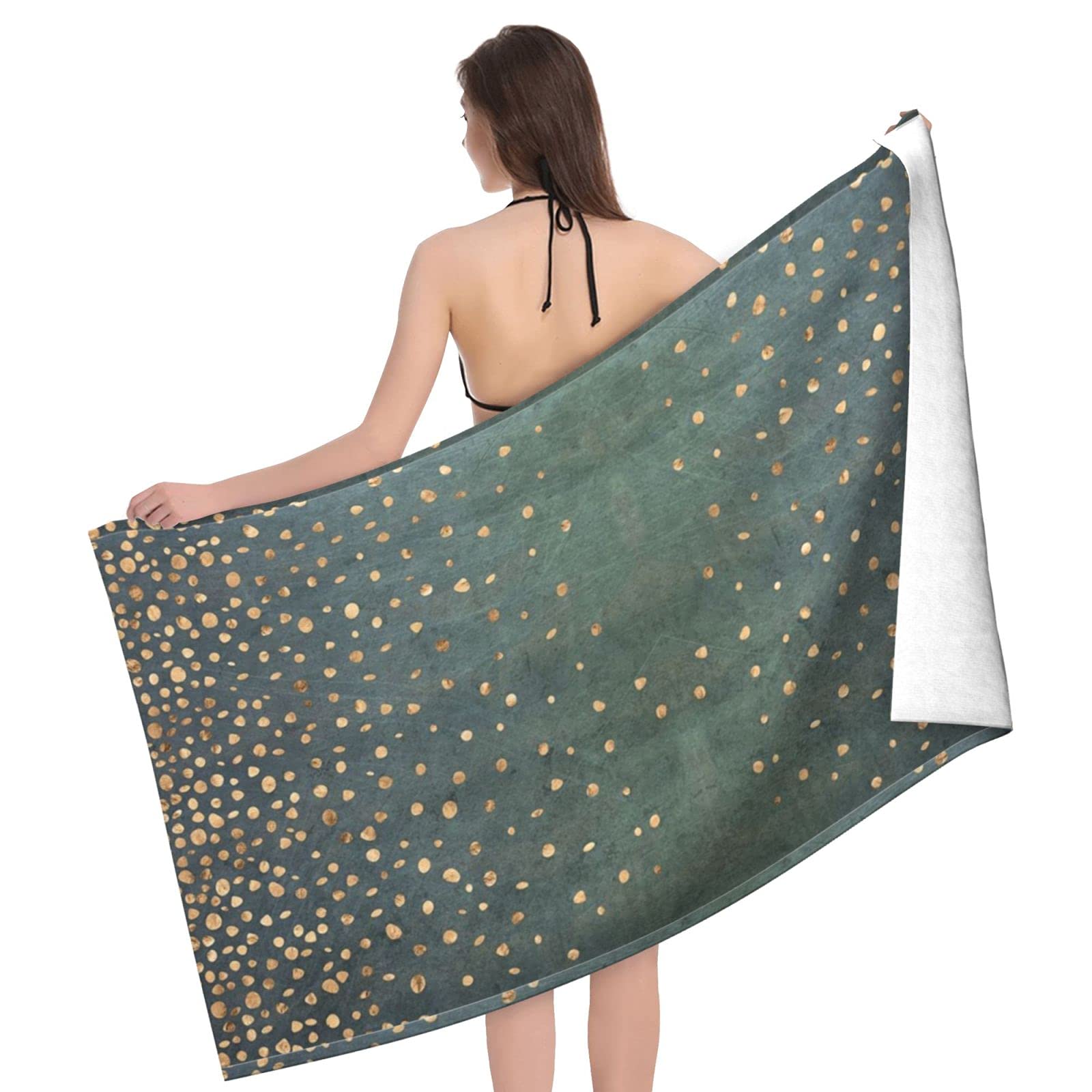 LSRCPD Background Shading Beach Towel Highly Absorbent Microfiber Beach Blanket Soft Bath Towels 80 x 130 cm