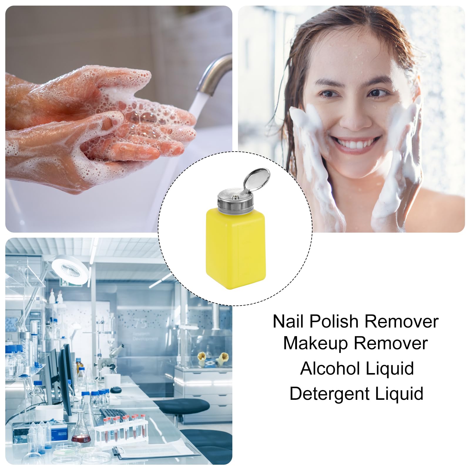 Sourcing Map Lösungsmittel-Spender 180 Ml – Push-Down-Pumpflasche Mit Edelstahldeckel, 2 Stück