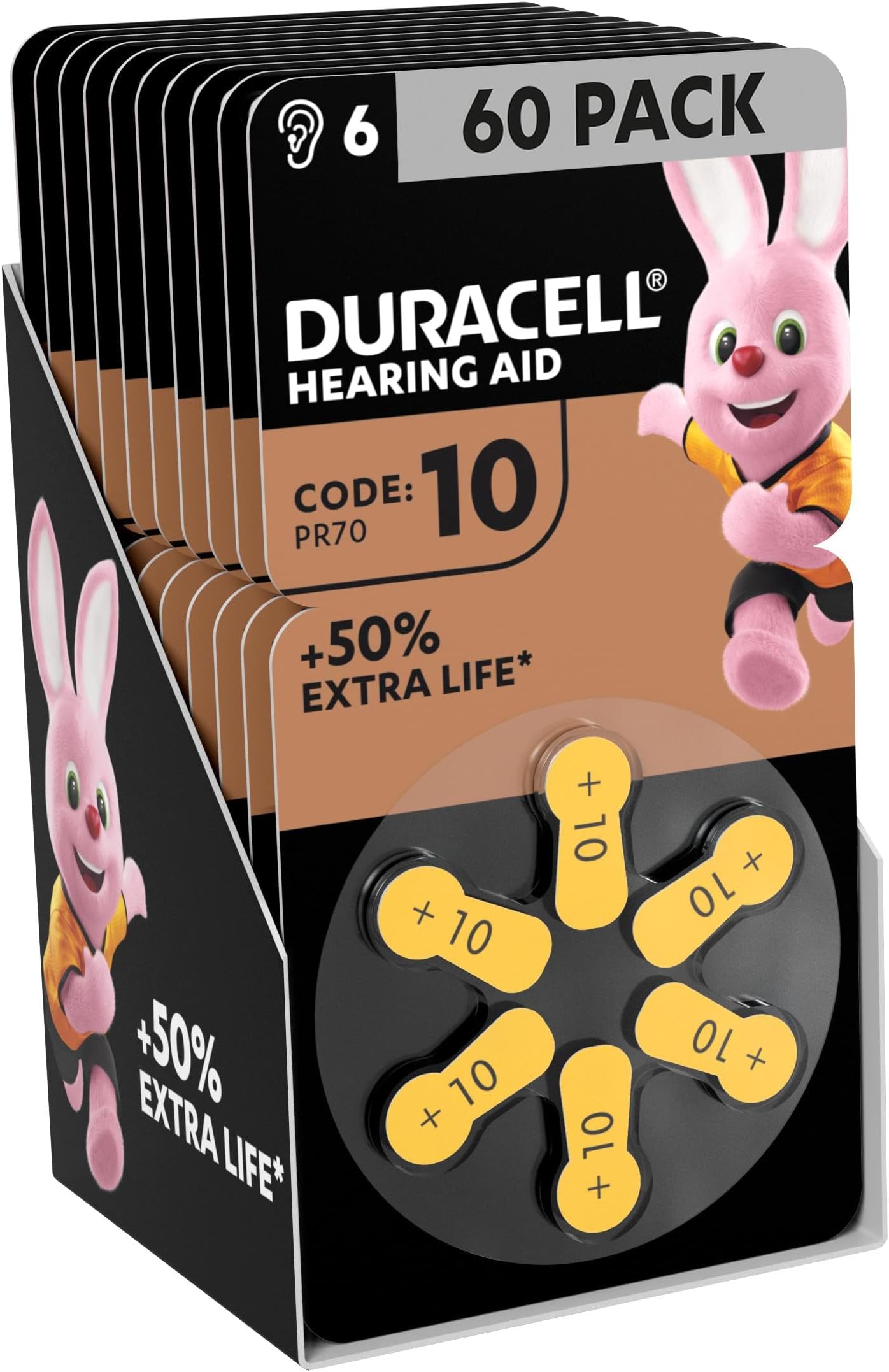 Energizer Sound Energy Hearing Aid Batteries, Size 13, Pack of 60