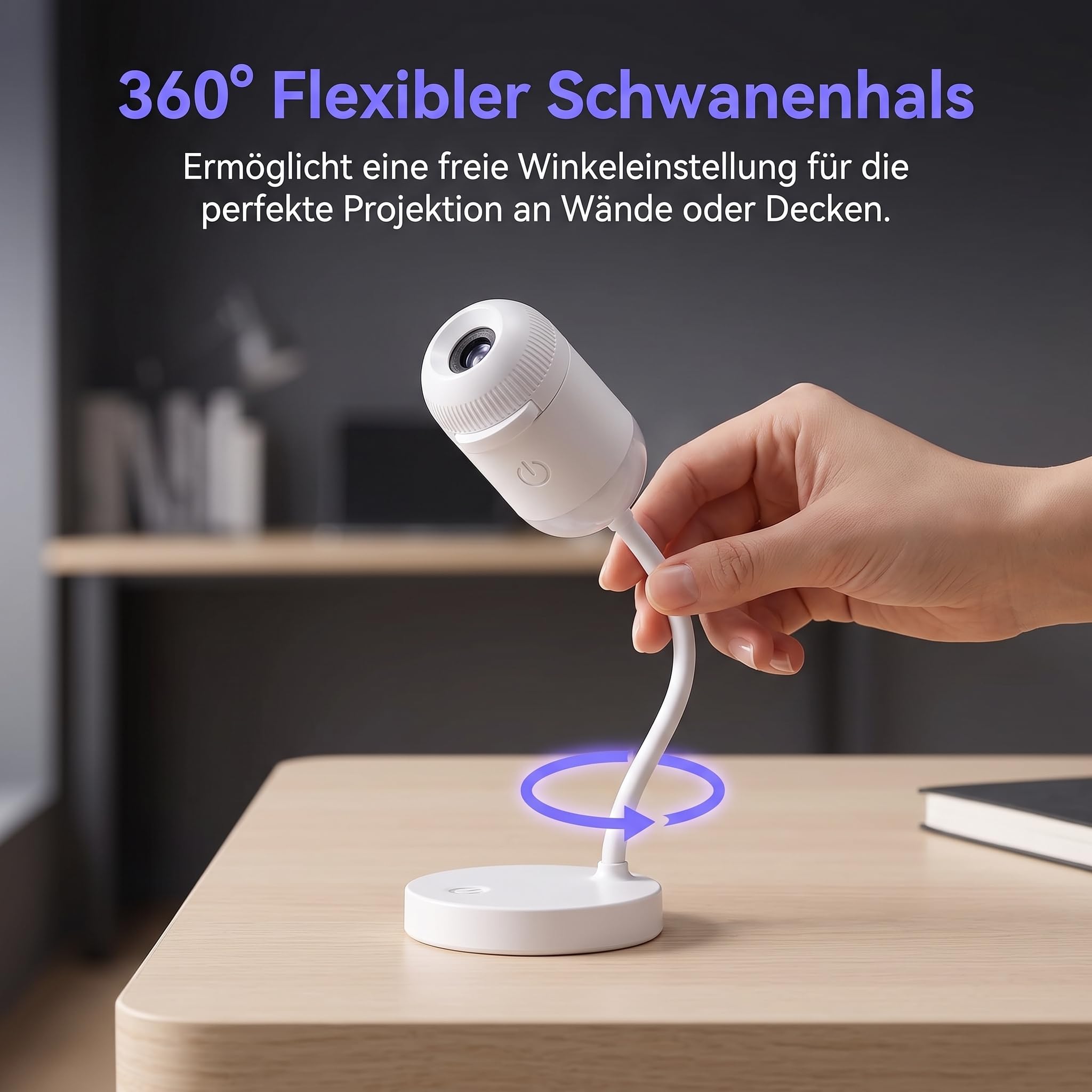 Plug and Play HD Star Projector, Galaxy Projector Night Light, 360° Rotating Starry Sky Projector, Smart Dynamic 5d Holographic Night Light Projector, para coche, dormitorio, 6 películas