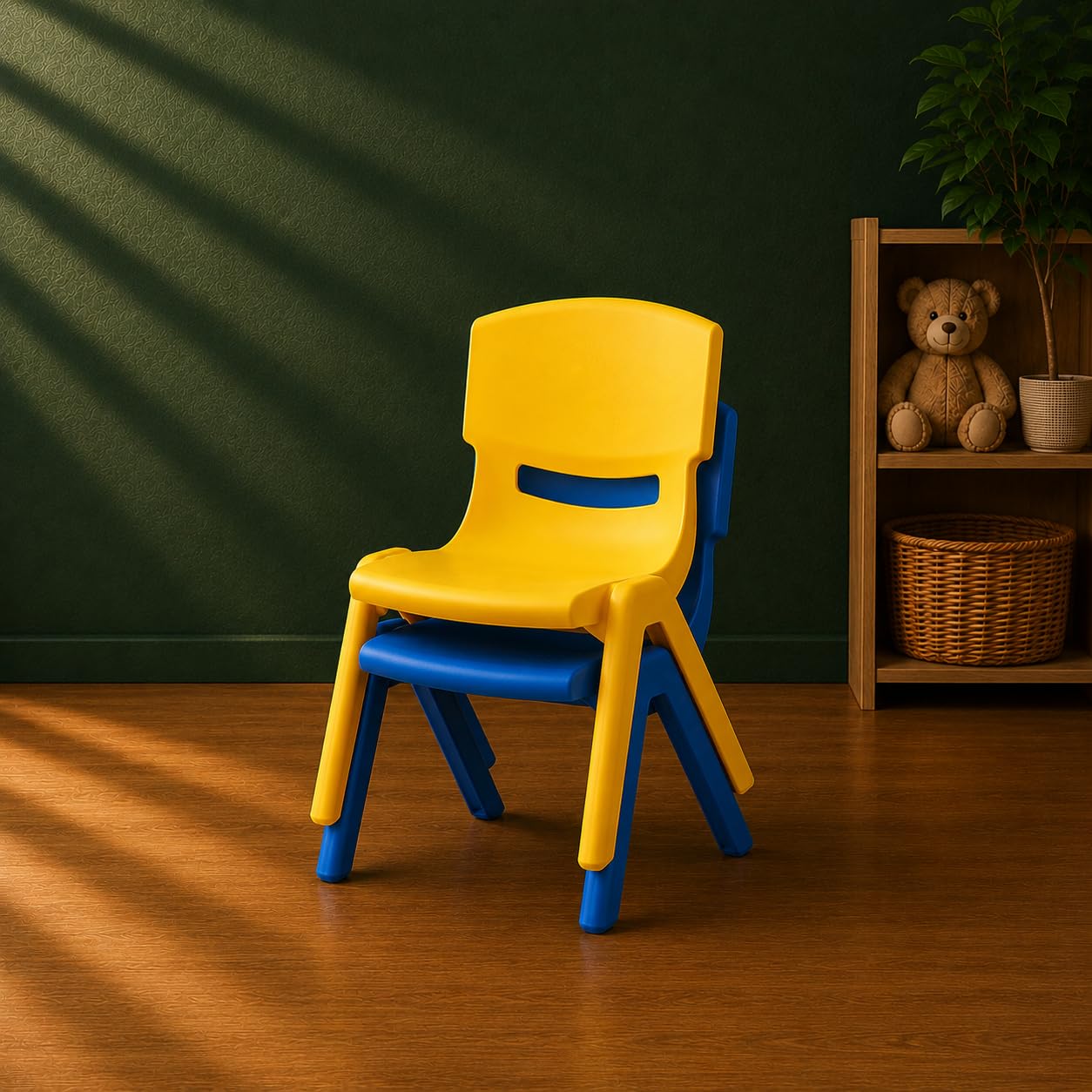 Kids Plastic Chair Set of 2 | Study, Activity & Preschool Chair for Toddlers, Boys & Girls | Heavy Duty BPA-Free Indoor Outdoor Furniture for Home, School & Daycare | 33 x 31 x 51 cm-image-47