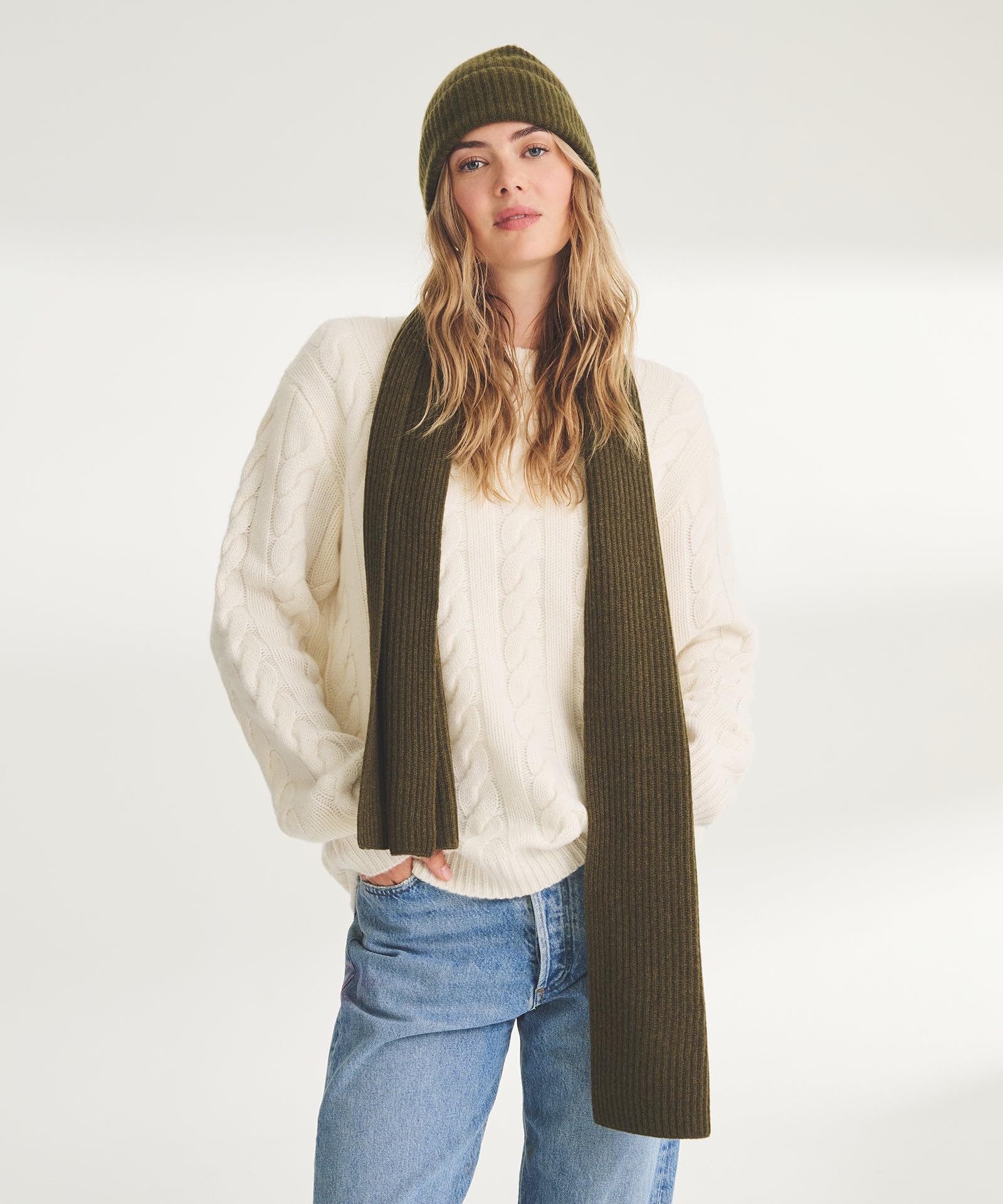 NAADAM Signature Cashmere Ribbed Scarf Scarf Unisex adulto (Pack de 1)