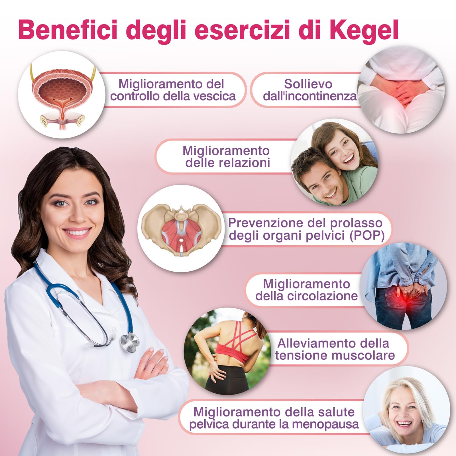 iSTIM Stimolatore per incontinenza Kegel V2 con sonda per il controllo della vescica e esercizi per il pavimento pelvico per donne Stimolatore elettrico muscolare (EMS