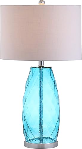 JONATHAN Y JYL4009B Juliette - Lámpara de mesa LED de cristal y metal de 26.5 pulgadas, lámpara de mesita de noche de transición contemporánea para