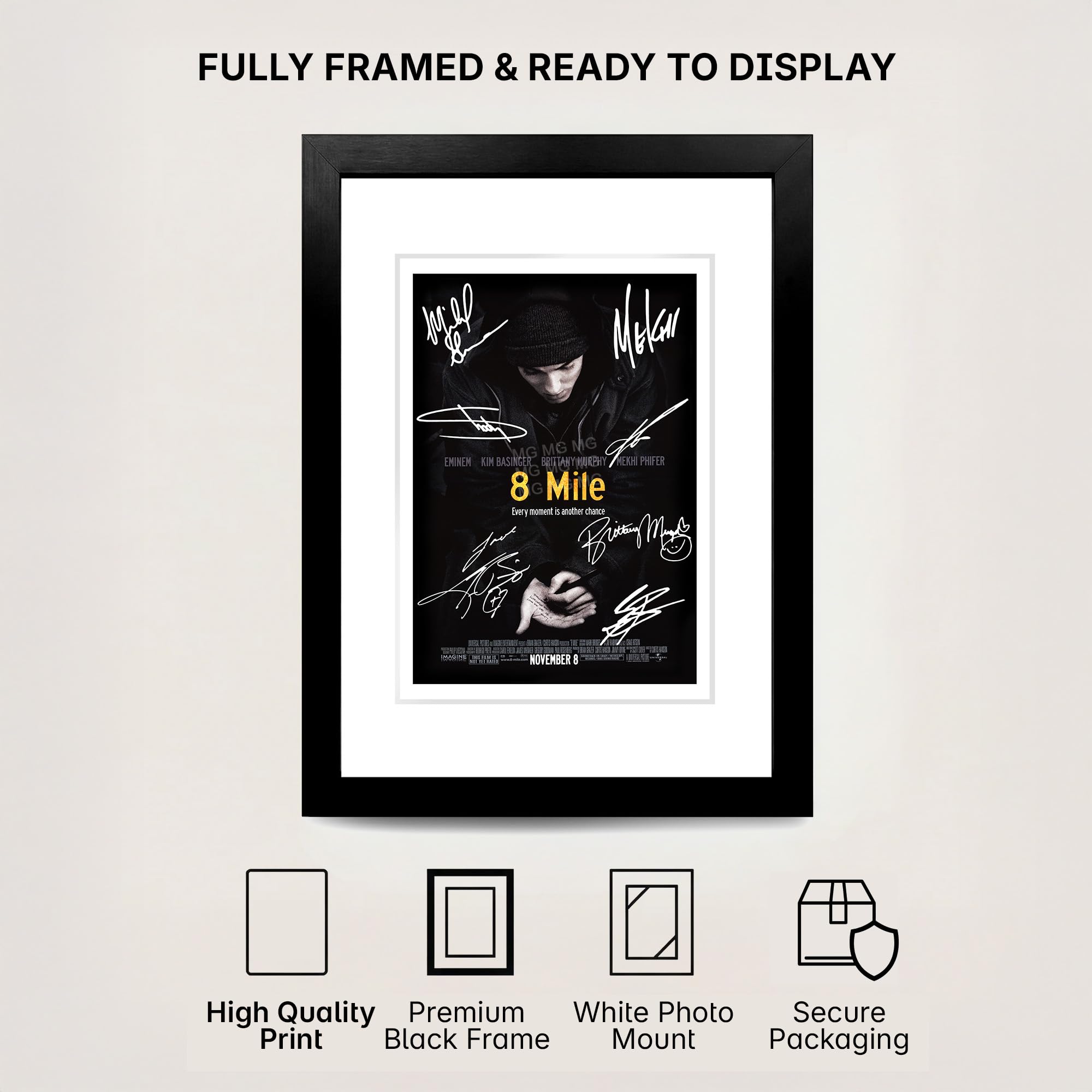 8 Mile Cast Signed A4 Poster Photo Print Framed Autograph Gift