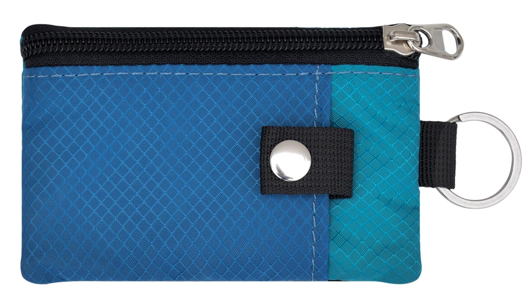 CHENSPRX Minimalist RFID Blocking Small Wallet with ID Window,WaterResistant Zip Id Case Wallet with Lanyard Keychain for Cards,Cash,Travel,Women,Men (Turquoise+Emerald Blue)