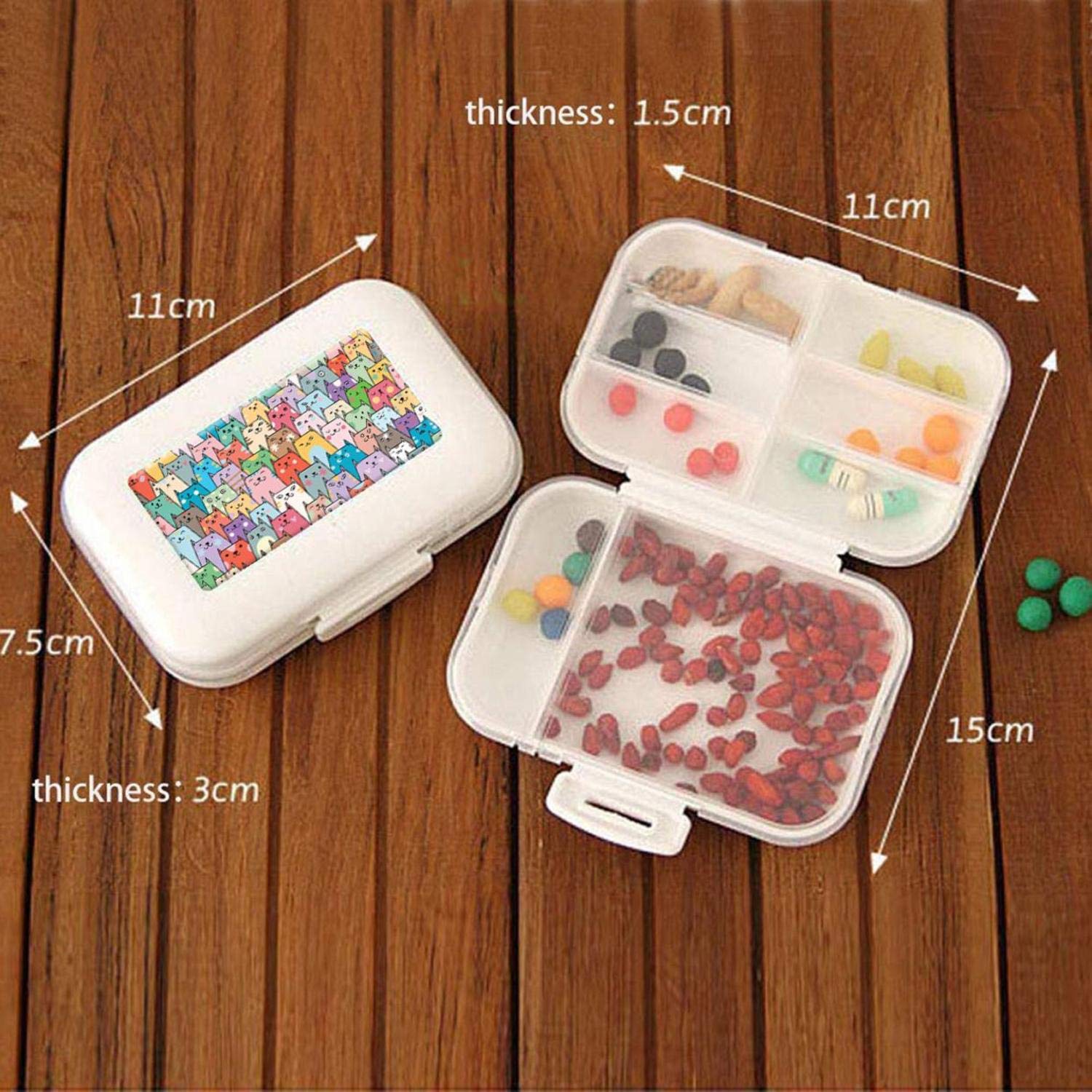 Flаѕh Dеаlѕ - 50% оƒƒ Cute Anime Cats Pattern Pill Box Decorative Boxes Pill Case Pocket Pill Box for Purse Compact 8 Compartment Suреr Chеар 🛒 Cute Anime Cats Pattern Pill Box Decorative Boxes Pill Case Pocket Pill Box for Purse Compact 8 Compartment