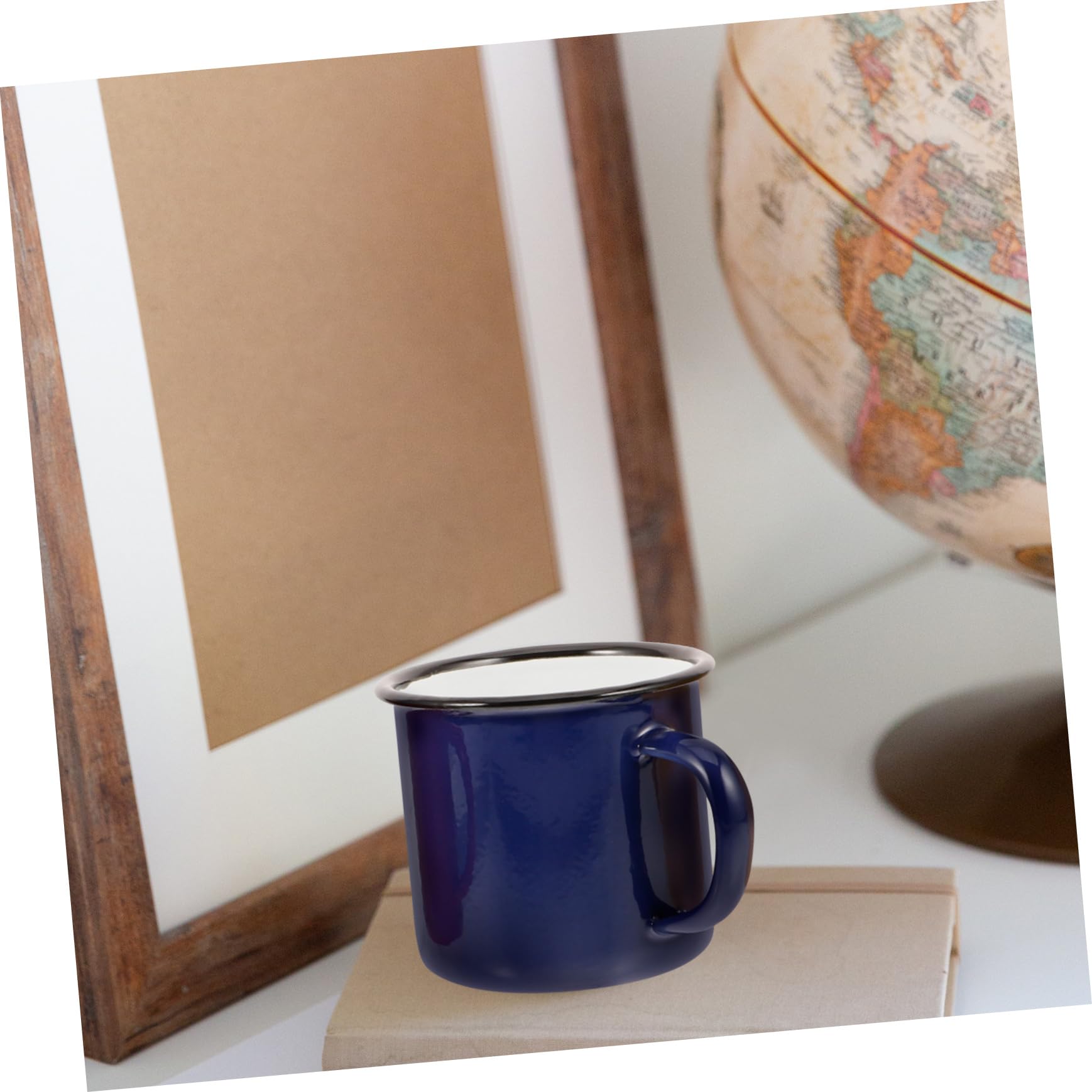 4stücke Kaffeebecher Emaille Retro-design Trinkbecher Für Heiße Und Kalte Getränke Geeignet Für Camping Zuhause Und Büro Emaille-tasse Mit Henkel