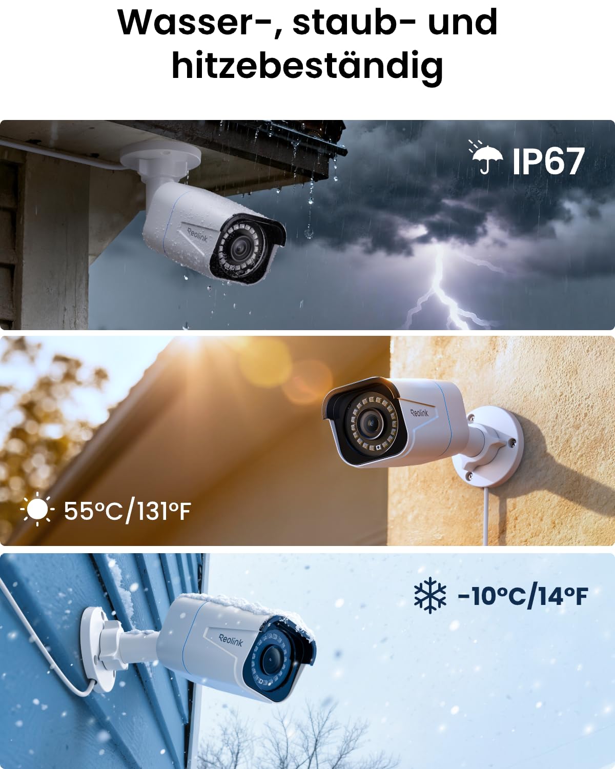 Reolink 4K Smarte PoE Überwachungskamera Aussen mit Personen-/Fahrzeugerkennung, 8MP IP Kamera mit Audio und microSD Kartensteckplatz, IR Nachtsicht, IP67 Wasserfest, Zeitraffer, RLC-810A
